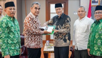 Ketua MPR RI, Ahmad Muzani menerima kunjungan Pengurus Besar Mathlaul Anwar. Foto: Eko Supriatno