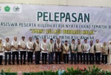 Pelepasan KKN Mahasiswa Unma Banten. Foto Nana Amdan