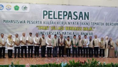 Pelepasan KKN Mahasiswa Unma Banten. Foto Nana Amdan