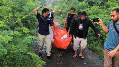 Mayat pria tanpa identas ditemukan tewas di Bendung. Foto: Yono