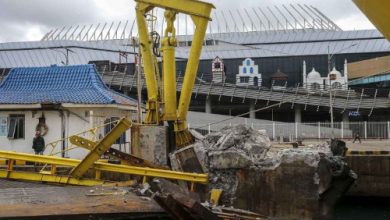 Kondisi MB setelah ditabrak KMP Portlink III. Foto: Antara