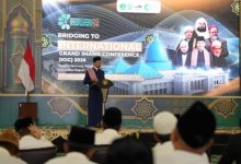 Menteri Agama, Nasaruddin Umar memberikans sambutan. Foto M Aras Prabowo