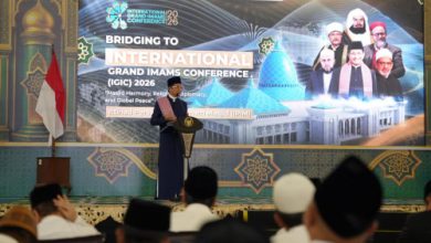 Menteri Agama, Nasaruddin Umar memberikans sambutan. Foto M Aras Prabowo