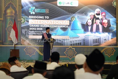 Menteri Agama, Nasaruddin Umar memberikans sambutan. Foto M Aras Prabowo
