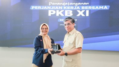 Menaker, Yassierli dalam PKBI XI Telkom. Foto Biro Humas Kemnaker