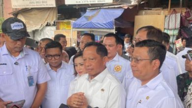 Mendagri, Muhammad Tito Karnavian sidak ke Pasar Rau. Foto: Antara