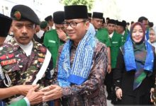 Mendes PDT, Yandri Susanto dalam pelatikan GP Ansor Kab Serang. Foto: Antara