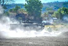 Tank BMP 3F berlatih menembak siang hari. Foto: Ahmad Munawir - Menkav 2 Mar