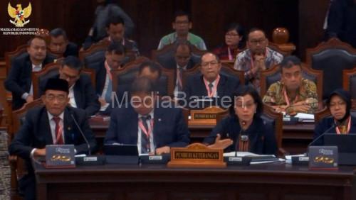 Empat Menteri Jokowi memberikan keterangan di sidang PHPU Pilpres 2024 di MK. foto DeikNews