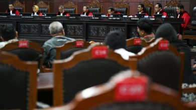 Sidang MK soal anggota polri harus pensiun jika menjabat jabatan sipil. Foto: Antara