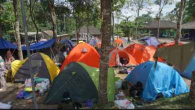Perkemahan Hisbul Wathan SMA Muhi Yogyakarta di Sleman. Foto Yusron Ardi Darmawan