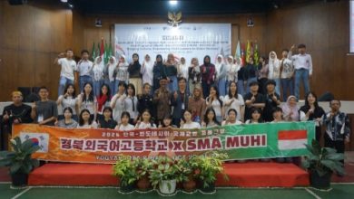 SMA Muhi Yogyakarta mendapat kunjungan delegasi Korea Selatan. Foto Yusron Ardi Darmawan