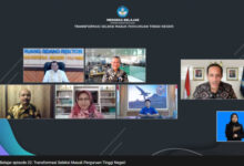 Mendikbudristek, Nabiel Anwar Makarim zoom meeting soal transformasi Seleksi Masuk PTN. Foto: Kemendikbudristek