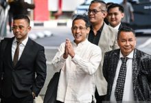 Nadiem Anwar Makarim diperiksa Kejagung. foto: Antara