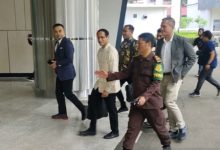 Mantan Mendikbudristekdikti, Nadiem Makarim di Gedung Kejagung. Foto: Antara