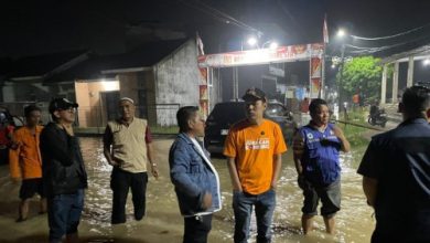 wakil Wali Kota Serang, Nur Agis Aulia saat meninjau banjir. foto antara