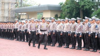 Gelar pasukan Operasi Patuh Maung 2025 di Polda Banten. Foto: Antara