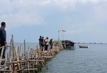 Pagar laut di Kabupaten Tangerang. Foto: Antara