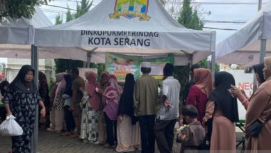 Pasar Murah Bersubsidi di Kecamatan Taktakan, Kota Serang. Foto Antara