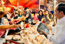 Presiden RI, Joko Widodo di Pasar Natar, Lampung Selatan. Foto: BPMI SatPres RI