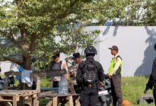 Patroli Gabungan Intensif Brimob Banten dan Polsek Cikande. Foto: Yono