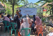 Pelatihan Budidaya Bayam di Desa Pasir Tanjung, Karawang. Foto: Humas Pertamina RJBB