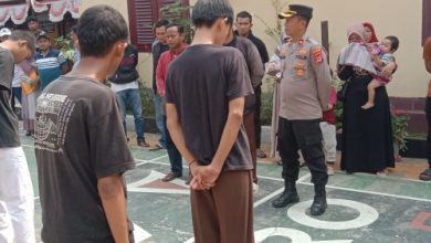 Pelajar SMK dan SMP Tangerang yang akan tawuran. Foto: Yono