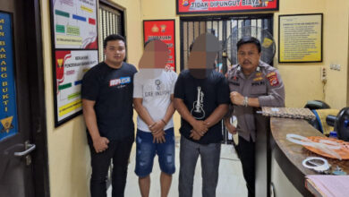 2 Pelaku pengedar sabu yang merupakan jaringan narkoba ditangkap Polres Serang. Foto: Yono