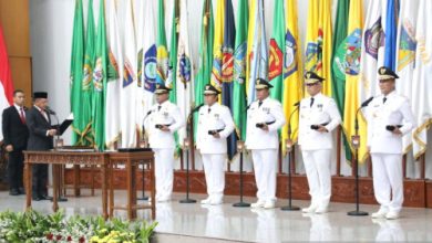 Pelantikan 5 Pj Gubernur Banten oleh Mendagri, termasuk Pj Gubernur Banten. Foto: Antara