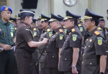 Jaksa Agung, ST Burhanuddin melantik kepala kejati dan eselon II di Kejagung. Foto Antara