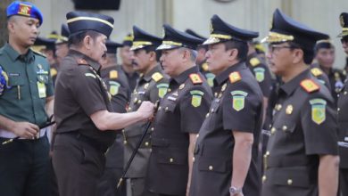 Jaksa Agung, ST Burhanuddin melantik kepala kejati dan eselon II di Kejagung. Foto Antara