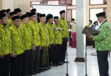 Pelantikan Pengurus Dewan Masjid Kabupaten Pandeglang 2025 - 2030. Foto Sutisna