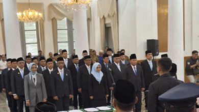 Pelantikan pejabat eselon 2 di Pemprov Banten. foto: antara