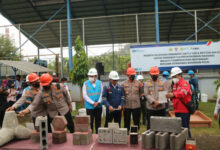 Polri dan PLN gelar pelatihan limbah batubara atau Faba di Suralaya. Foto: Erling Cristin