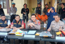 Kapolres Serang, AKBP Yudha Sastria dalam konferensi pers. Foto: Yono