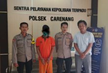 Polsek Carenang tangkap pelaku pembobol toko kelontongan. foto Yono