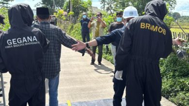 Pemeriksaan paparan radiasi Cesium 137 di Cikande. Foto: Antara