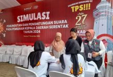 Simulasi pemungutan suara. Foto: Antara