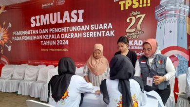 Simulasi pemungutan suara. Foto: Antara