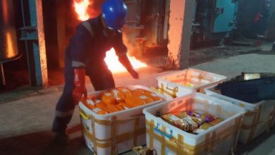 Pemusnahan barang bukti narkotika di sebuah perusahaan di Cilegon. Foto Antara