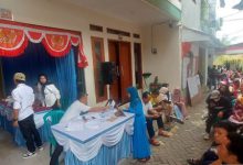 Suasana pencoblosan warga Larangan Utara, Kota Tangerang. Foto: LKBN Antara