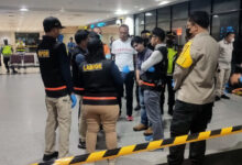 Pemeriksaan polisi di Bandara Kualanmu. Foto: Ditjen Hubud Kemenhub RI