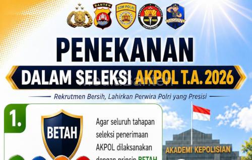 Penerimaan anggota Polri di Polda Banten menerpakan prinsip BETAH. Foto Daeng Yusvin