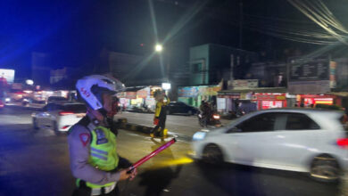 Patroli rutin dari Satlantas Polresta Serang Kota. Foto: Yono