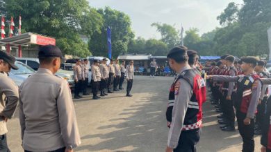 Pengawalan ketat Haul Syech Nawawi Al Banteni dari Polres Serang. Foto: Yono