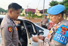 Penegakan Ketertiban anggota oleh Propam Polres Serang. foto: Yono