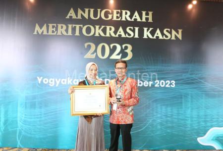 Penghargaan Merist Sistem bagi Pemprov Banten. Foto: Biro Adpim Banten