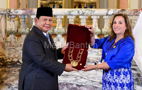 Penghargaan tertinggi dari Peru untuk Prabowo Subianto, Presiden RI. Foto: BPMI SetPresRI