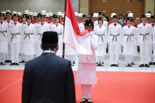 Pengukuhan anggota Paskibraka di Kota Tangerang. Foto: Antara