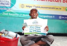 Abah Sarkim, penjual kopi keliling di Jakarta Pusat. Foto: Ridho Nur